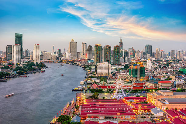 istock Bangkok cityscape. Bangkok sunset 489515130