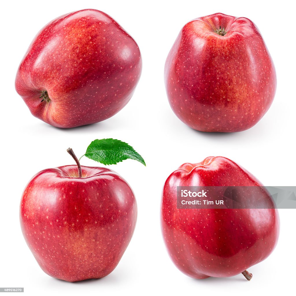 Red apple isolated on white. Collection. With clipping path 2015 Stock Photo