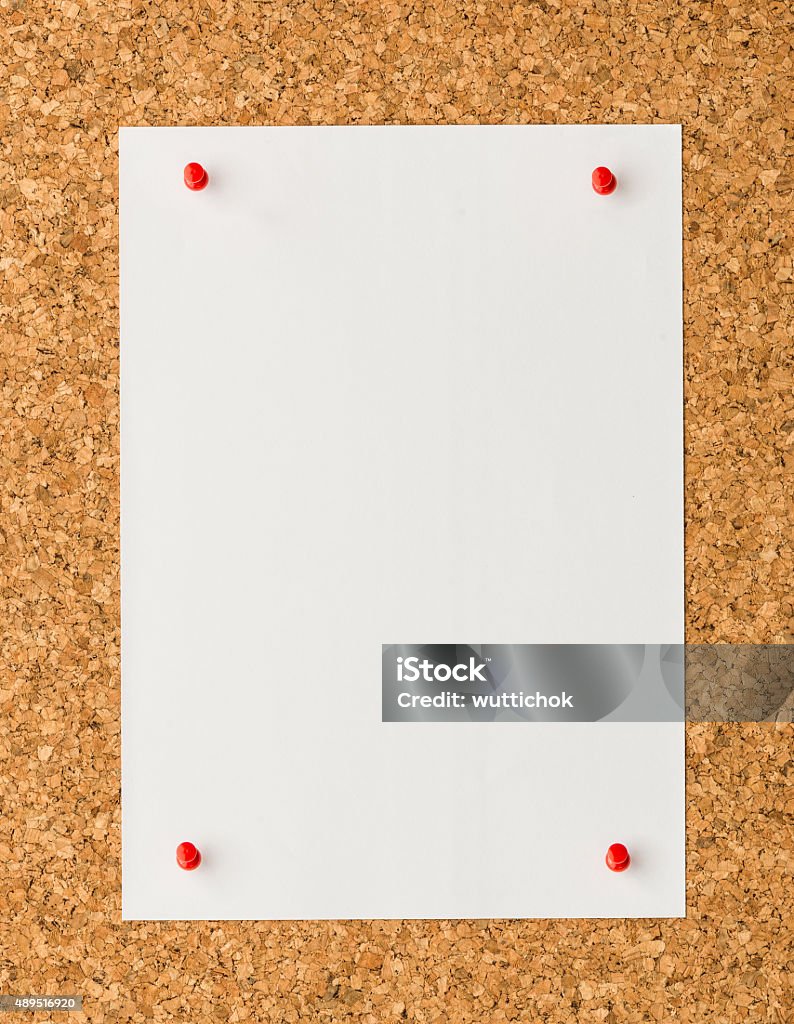 Whit Paper Note White Paper Note Sheet With Red Push Pin Stock Photo - Download Image ...