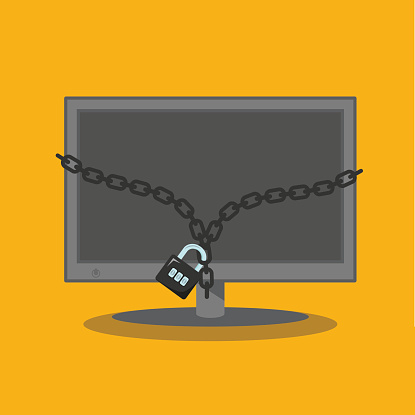 Computer Science Lock In Computer Security Locked Computer Stock Illustration - Download Image ...