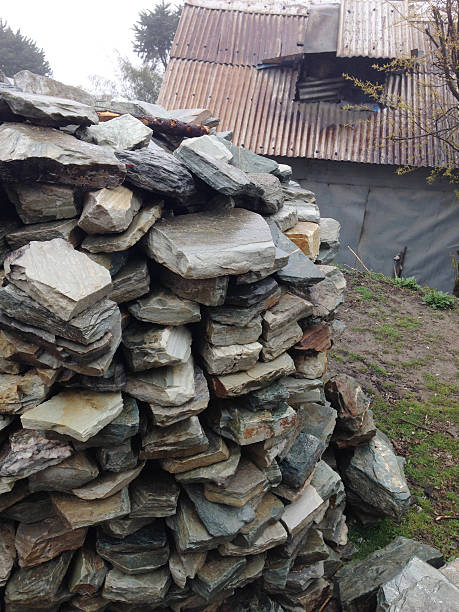 istock closed up the stone wall in Nepal's village 489519972