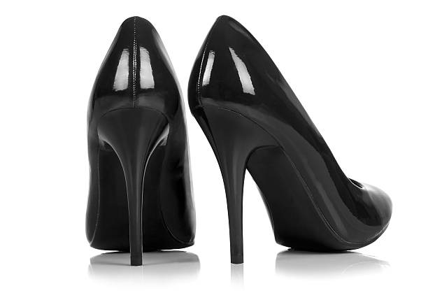 istock Pair of black heels isolated on white. With Clipping path. 489520690