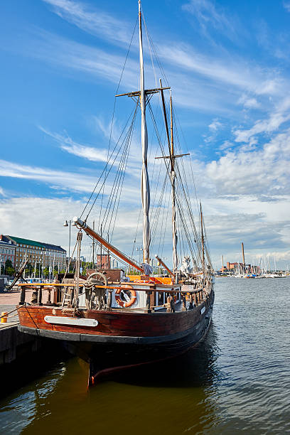 istock Old wooden sailing ship in harbour 489524914