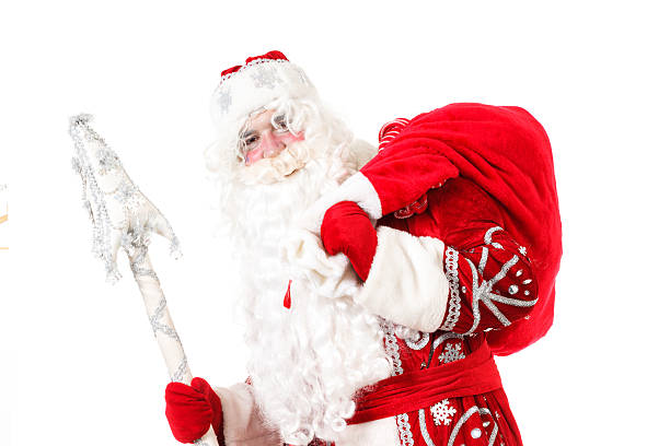 istock Santa Claus standing isolated on white background 489527164