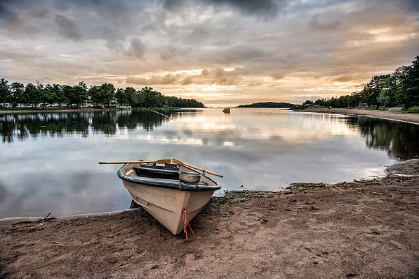 istock Rowing boat in Poroholma beach 489527592