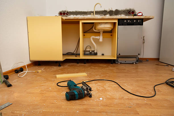 istock Dishwasher installation in the new kitchen 489528426