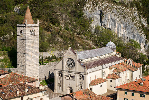 Dome Santa Maria Assunta in Gemona The medieval dome Santa Maria Assunta in Gemona seen from a nearby hill gemona del friuli stock pictures, royalty-free photos & images