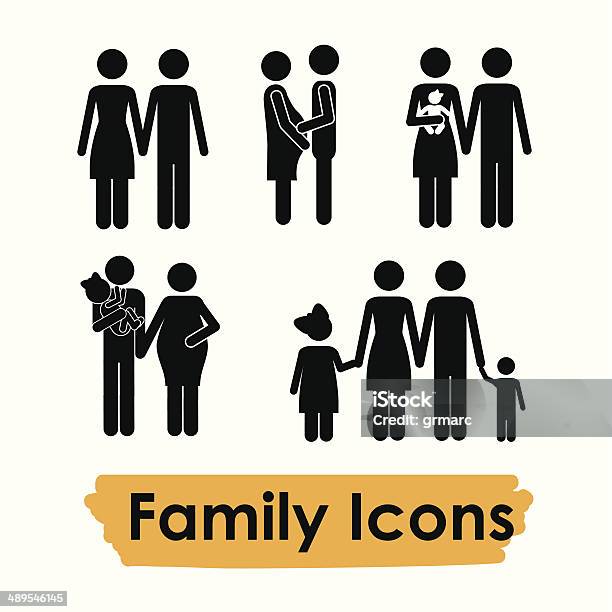 Family Icons Stock Illustration - Download Image Now - Abstract, Adult, Boys