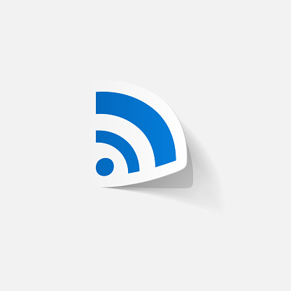 Network Icon Sticker Paper Clipped Sticker Wireless Network Symbol Stock Illustration ...