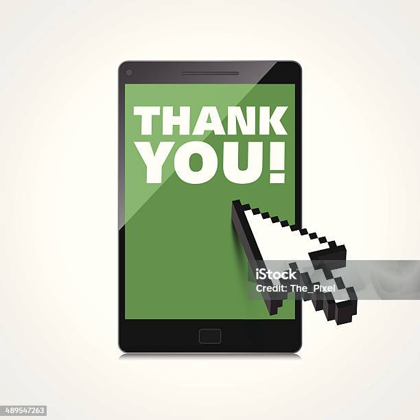 Thank You Words Display On Highquality Smartphone Screen Stock Illustration - Download Image Now