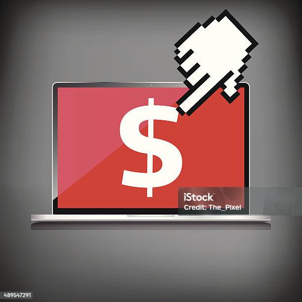 Highquality Laptop Screen With The Dollar Sign Economy Concept Stock Illustration - Download Image Now