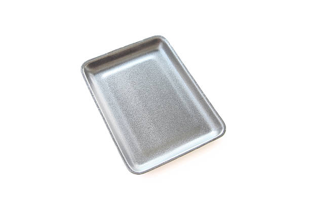istock Black empty food tray or foam food container isolated. 489547595