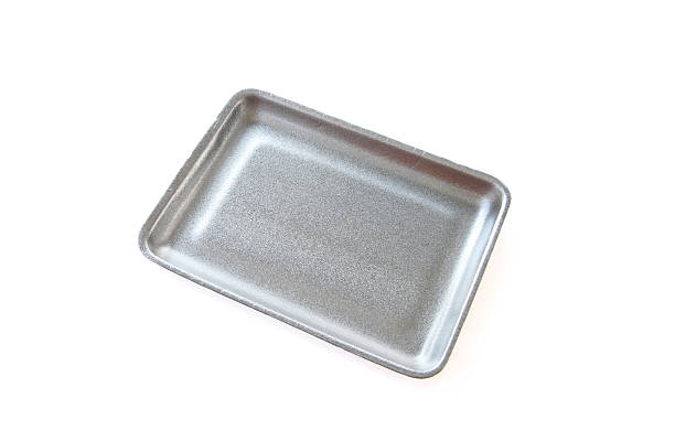 istock Black empty food tray or foam food container isolated. 489547597