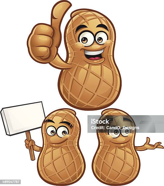 Peanut Cartoon Set C Stock Illustration - Download Image Now - Peanut - Food, Mascot, Nut - Food