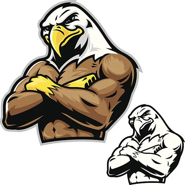 Vector illustration of Power Eagle Mascot