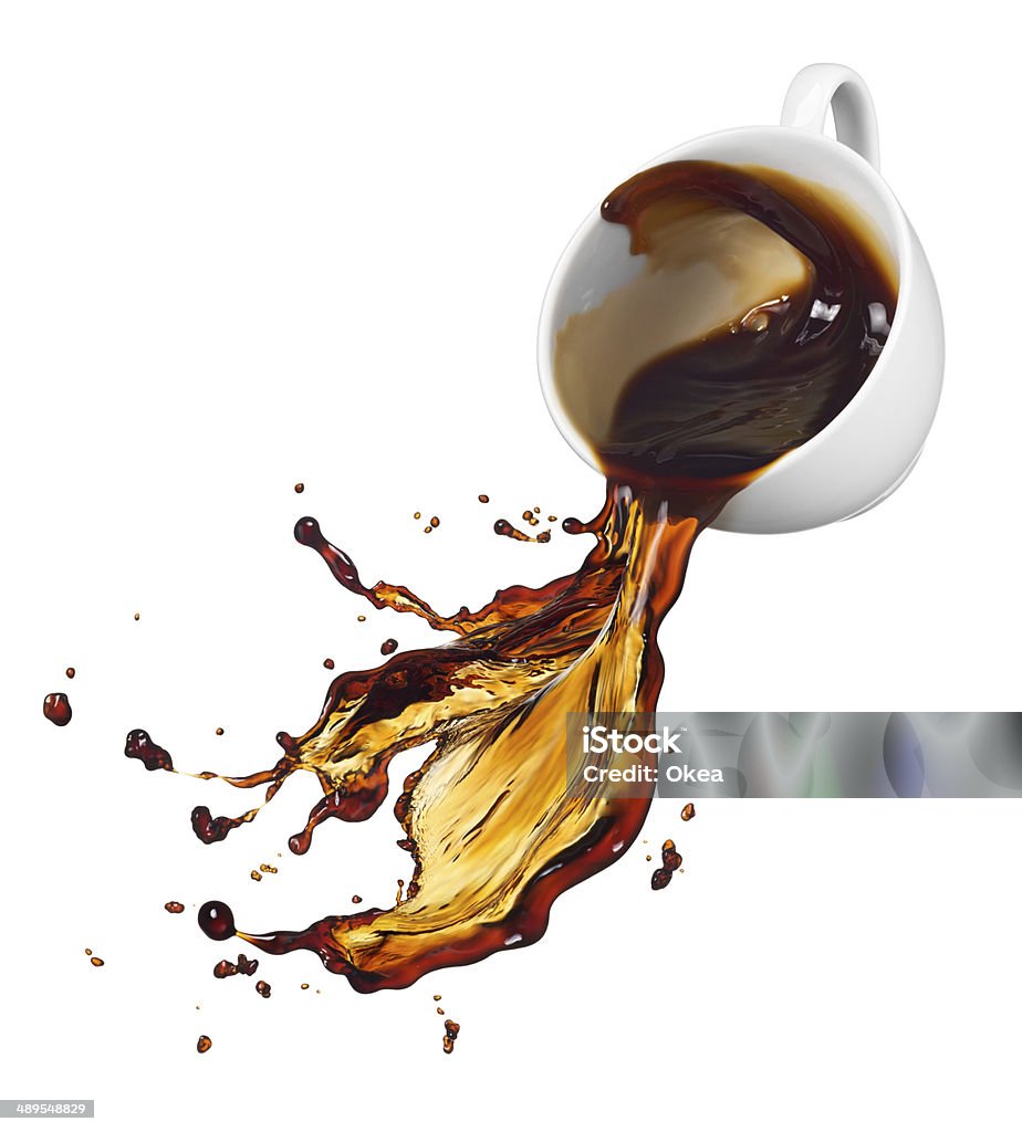 Rovesciare il caffè - Foto stock royalty-free di Caffè - Bevanda