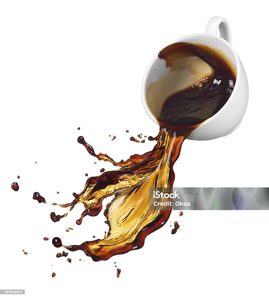 Rozlewać się kawy - Zbiór zdjęć royalty-free (Kawa - napój)