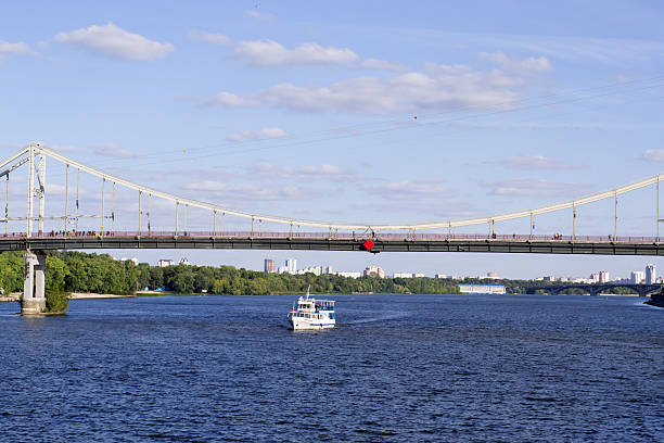 istock Boat with people on the Dnieper river 489555696