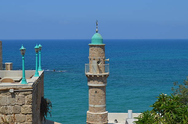 istock Minaret and Mediterranean sea in Jaffa 489556352