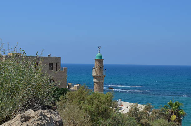 istock Jaffa, Israel: Minaret, Buildings, Sea 489556488