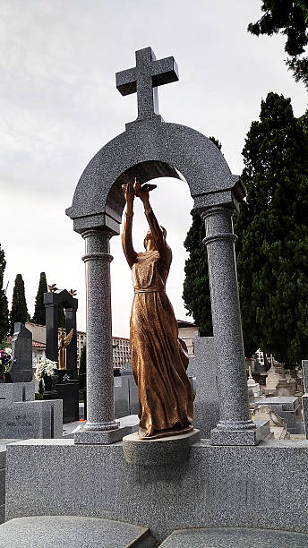 istock Funerary sculpture in a  burial ground. 489557574