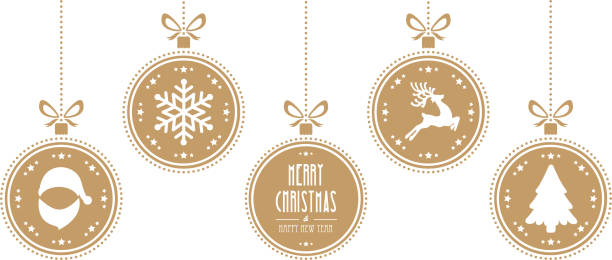 ilustraciones, imágenes clip art, dibujos animados e iconos de stock de bolas de navidad fondo de oro para montaje aislado - christmas ornament christmas decoration sphere