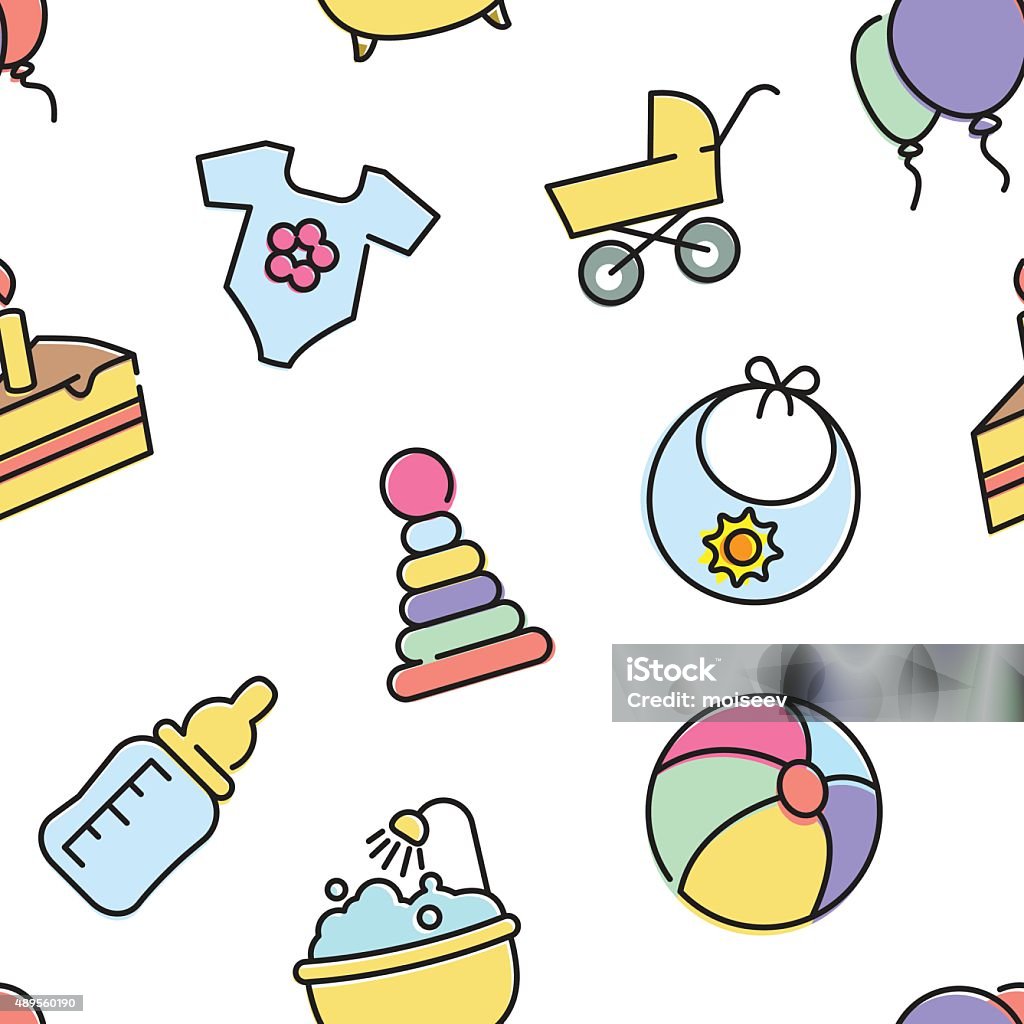 Vector Style Baby Vector Baby Seamless Pattern For Web Design Or Print Stock Illustration ...