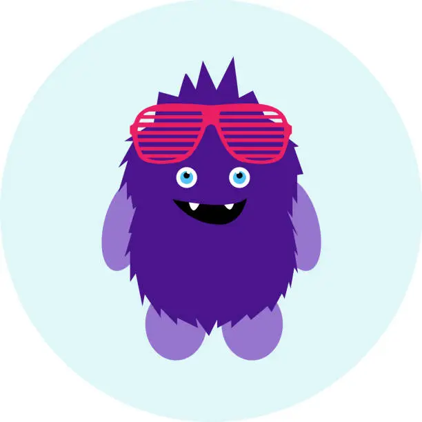 Vector illustration of Cartoon cute monster alien. Vector illustration