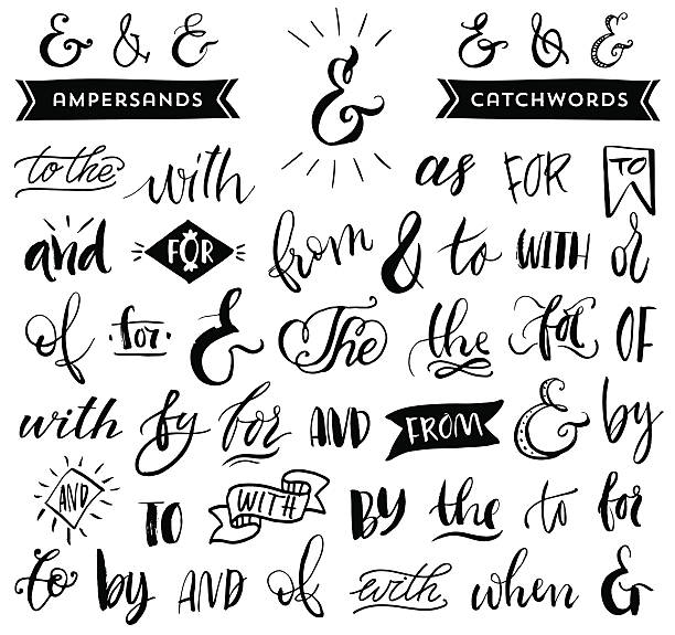 Ampersands e catchwords. Scritto a mano calligrafia e scritta - illustrazione arte vettoriale