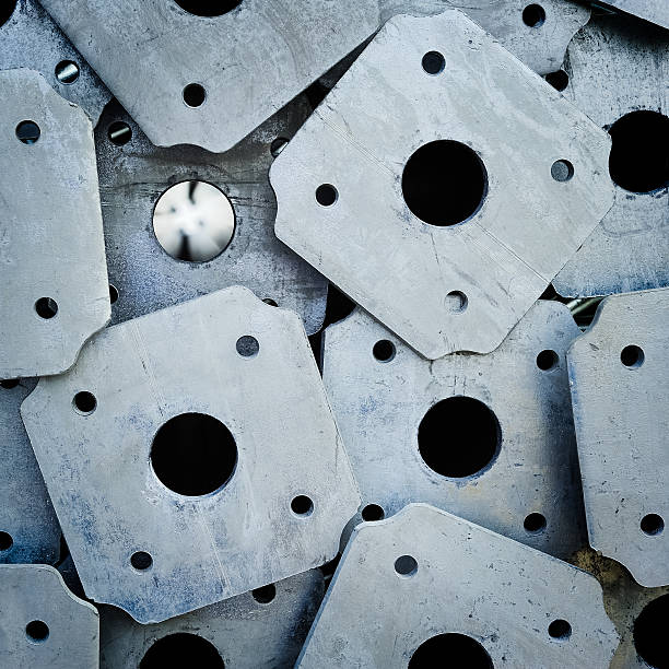 istock Abstract structure of aluminum supports on construction site 489563888