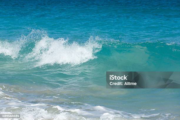 Blue Sea Showing Crested Waves Stock Photo - Download Image Now - 2015, Animal's Crest, Atlantic Ocean