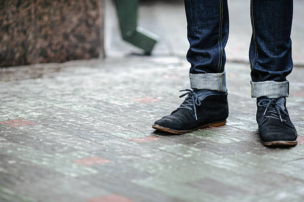 istock Confident man posing in selvedge  jeans 489564678