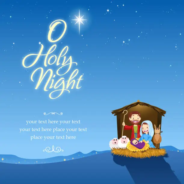 Vector illustration of O holy night