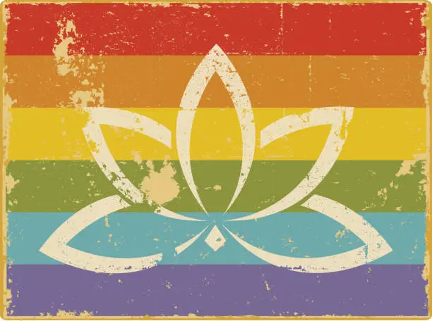 Vector illustration of Gay Pride Flag - Lotus Blossom