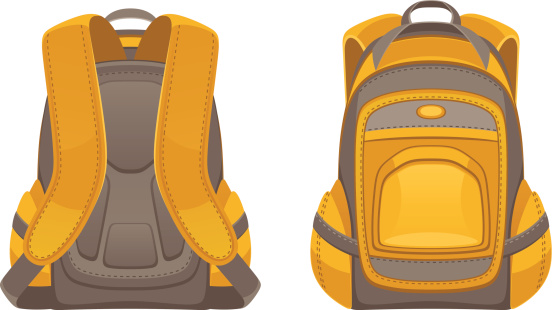 Backpack Two Point Perspective Backpack Front And Rear View Stock Illustration - Download Image Now ...
