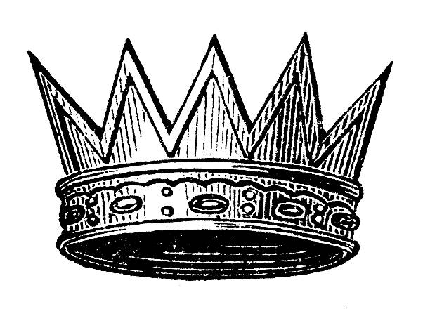 ilustrações, clipart, desenhos animados e ícones de antigo ilustração de coroa - crown king illustration and painting engraving