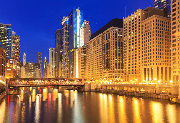istock Chicago Riverside. Image of the Chicago riverside downtown distr 489590931