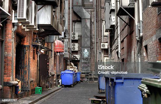 Melbourne Alleyway Stock Photo - Download Image Now - Alley, Garbage, Graffiti
