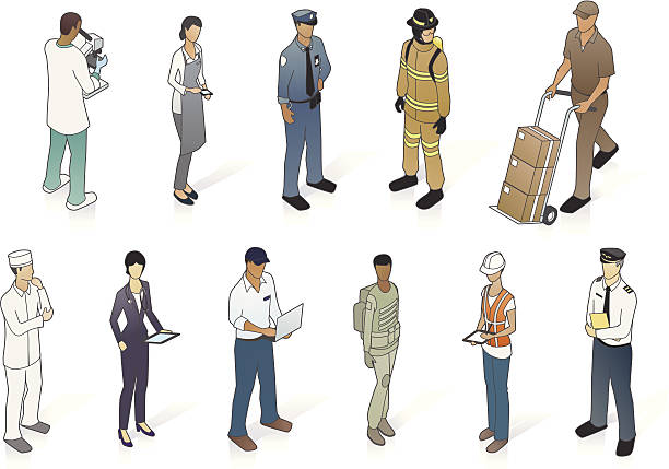 ilustrações de stock, clip art, desenhos animados e ícones de minibarra de ferramentas pessoas de uniforme - overnight delivery illustrations