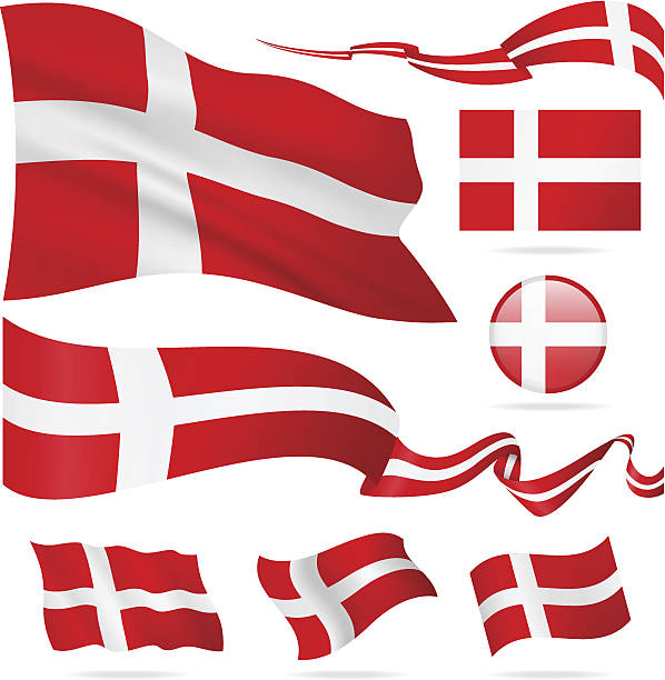 ilustrações de stock, clip art, desenhos animados e ícones de bandeiras da dinamarca-conjunto de ícones-ilustração - danish flag