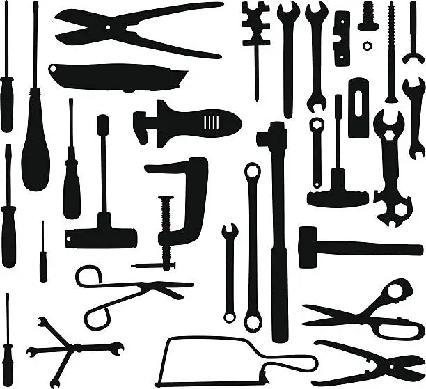 Vector illustration of Tool silhouettes