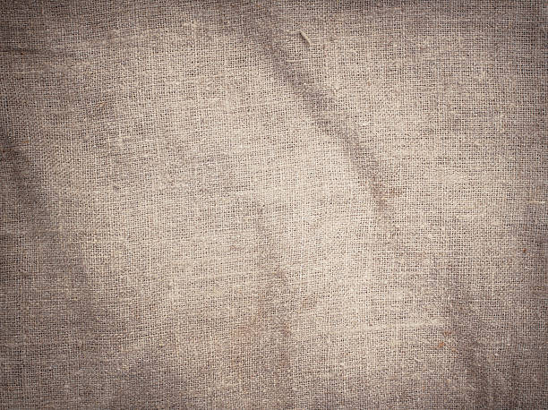 istock Old dirty brown horizontal creasy burlap texture 489603512