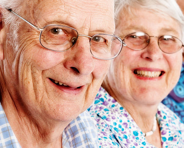 istock Smiling senior couple looking happy with life 489607988