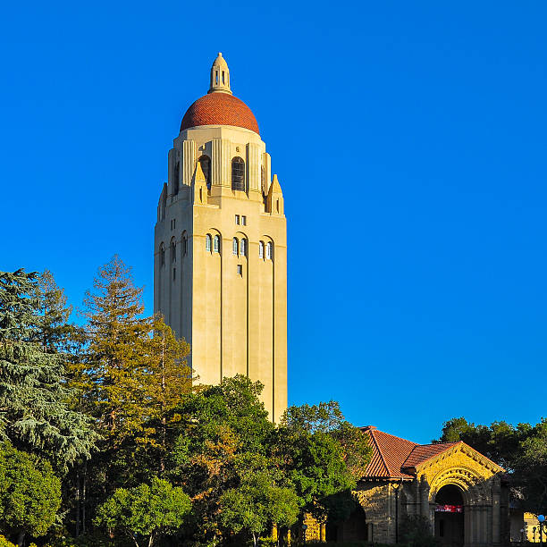 Hoover Tower, Stanford University, Palo Alto, CA stock photo