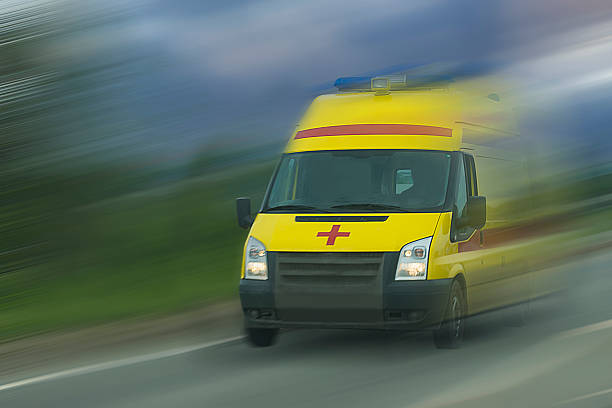 istock Acceleration of ambulance car 489609946