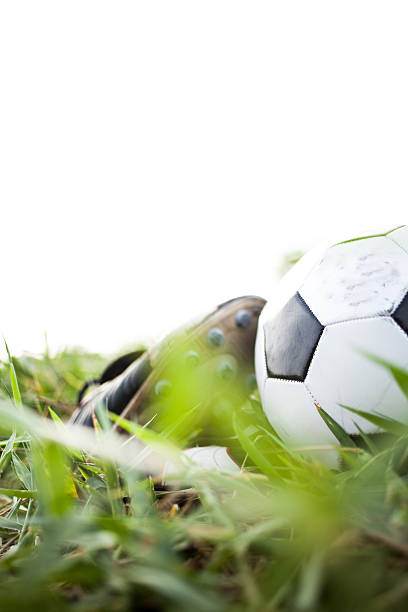 istock Soccer shoes & football 489610268