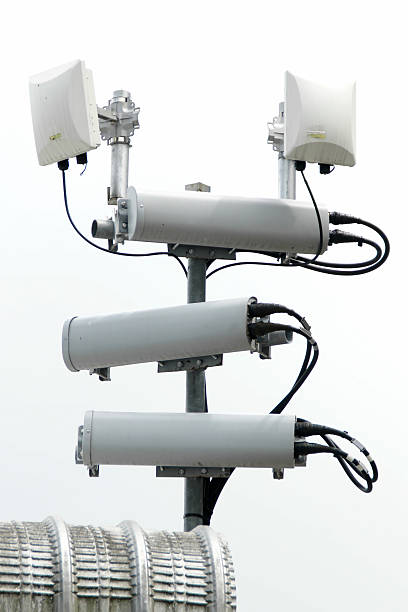 istock Antennas of mobile cellular systems with wifi hot spot repeater 489611270