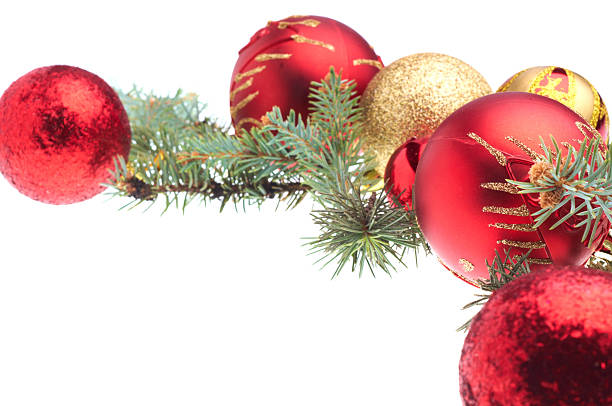 istock Red and gold christmas balls 489613450