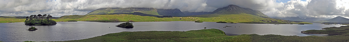 A large Panorama of Derryclare Lough, County Galway, Ireland