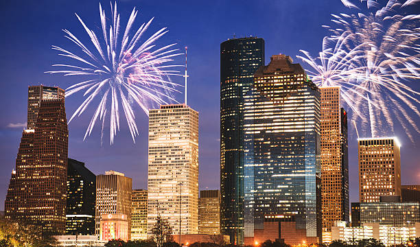 fireworks for a national holiday in Houston